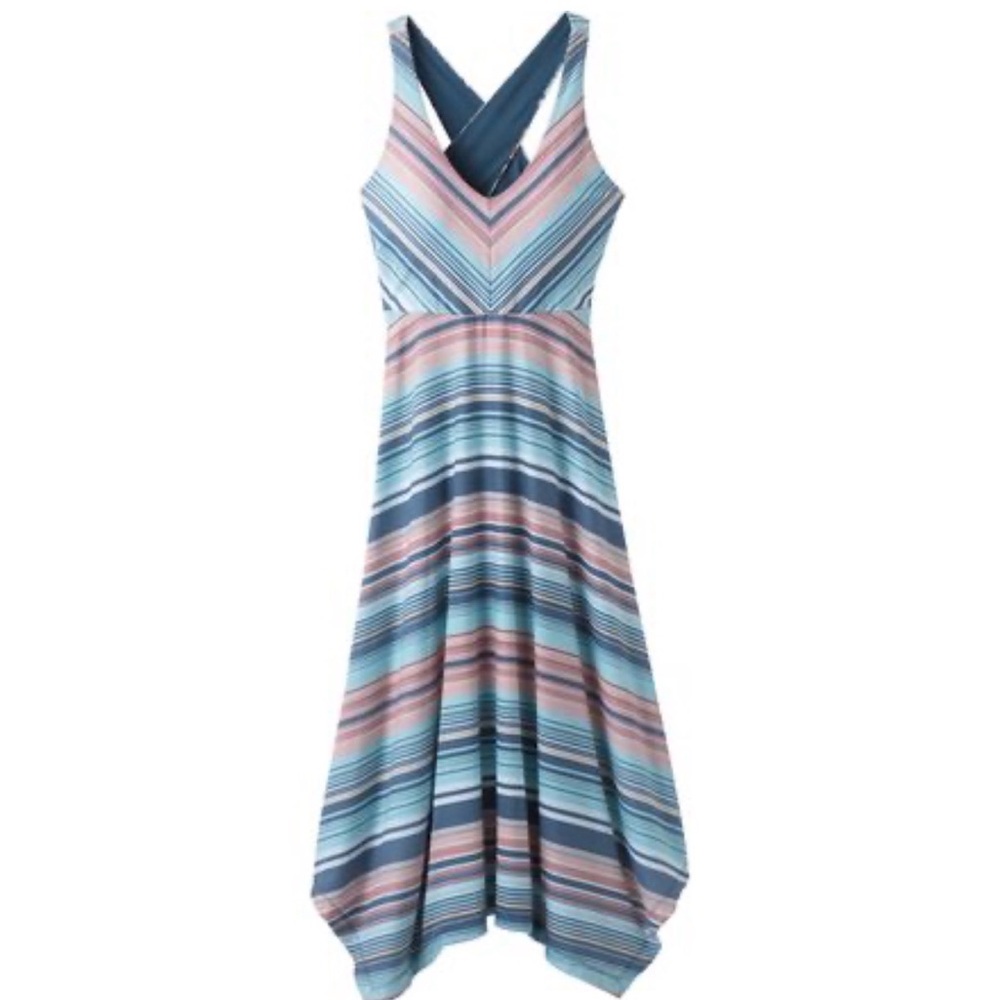 Prana Multicolor Striped Maxi Dress